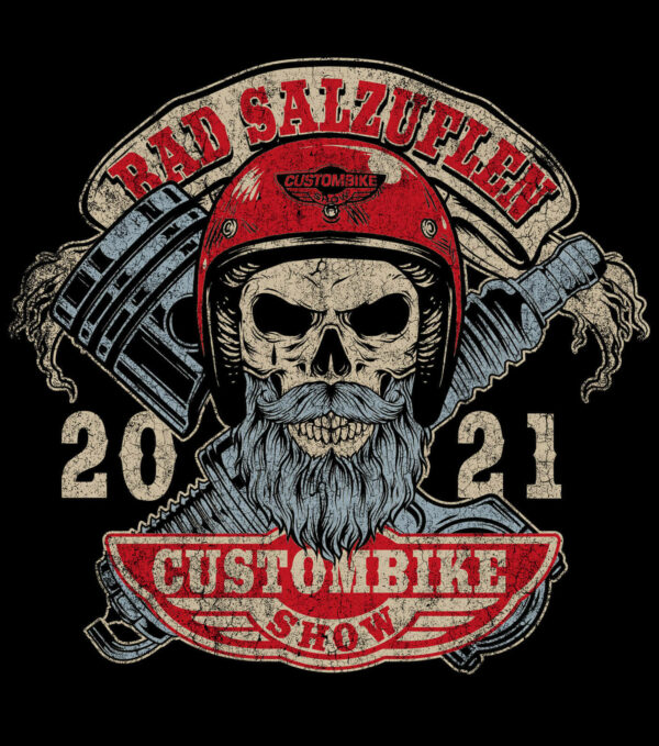 Detailansicht T-Shirt Motiv Custombike-Show 2021