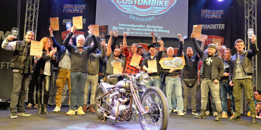 Gruppenfoto der Sieger der International Custombike Championship Germany 2019